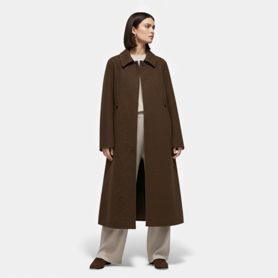 Casaco de Inverno Longo Estruturado em Lã Feminino