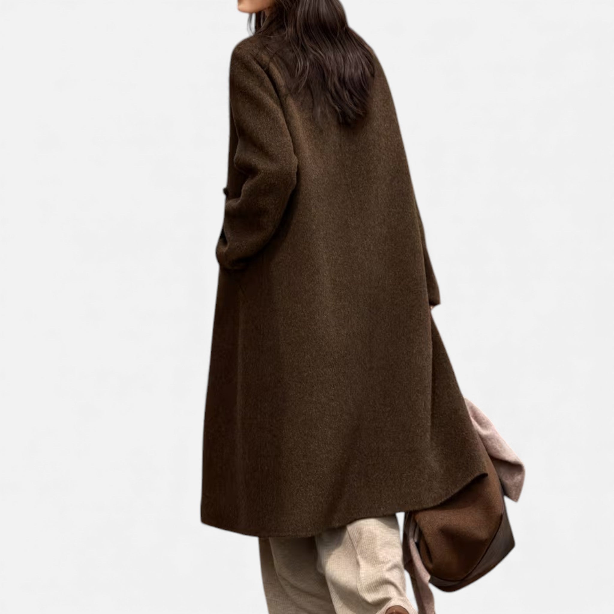 Casaco de Inverno Longo Estruturado em Lã Feminino