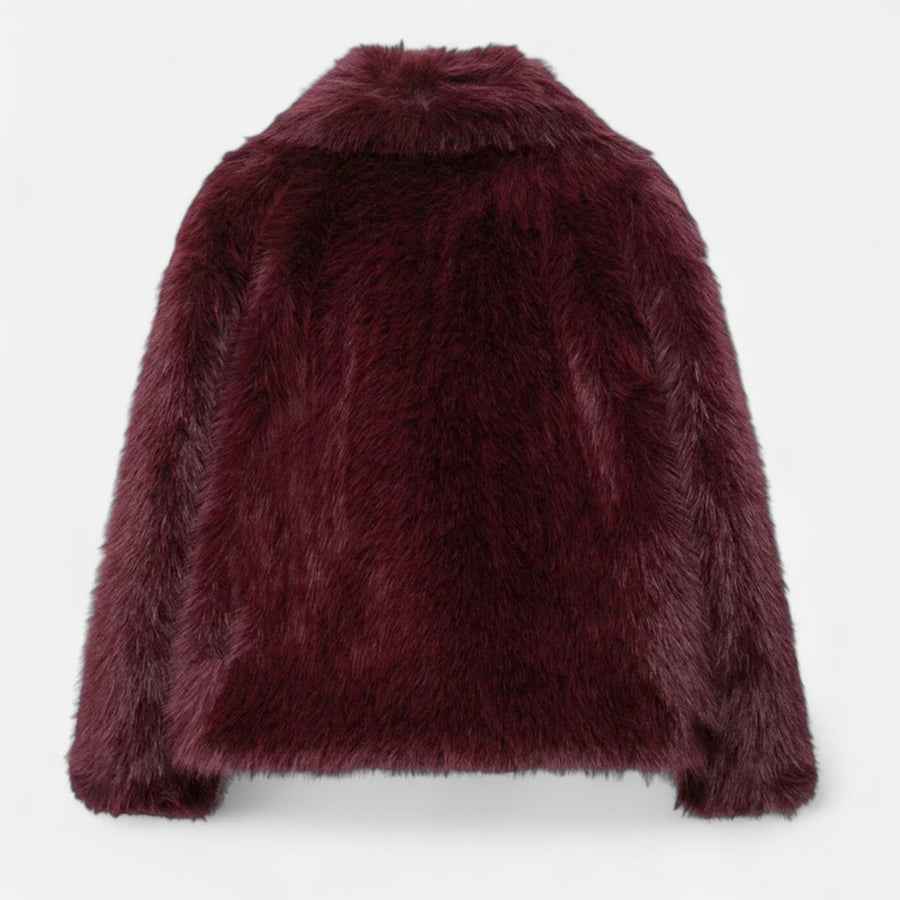Casaco de Inverno Luxuoso em Pelo Sintético para Mulheres