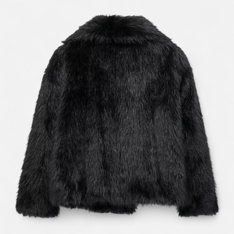 Casaco de Inverno Luxuoso em Pelo Sintético para Mulheres