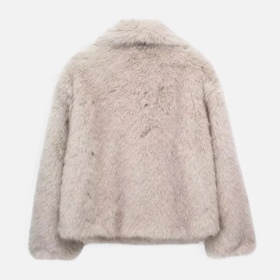 Casaco de Inverno Luxuoso em Pelo Sintético para Mulheres