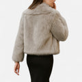 Casaco de Inverno Luxuoso em Pelo Sintético para Mulheres