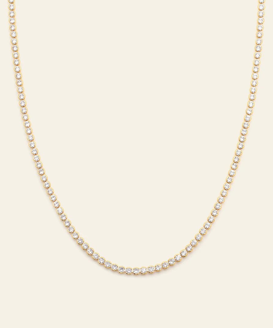 Colar Choker Cravejado Ice Diamond Gold | Faetton &Co.