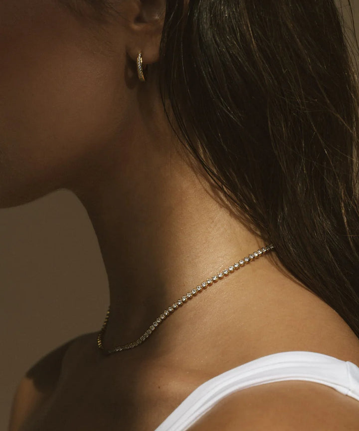 Colar Choker Cravejado Ice Diamond Gold | Faetton &Co.