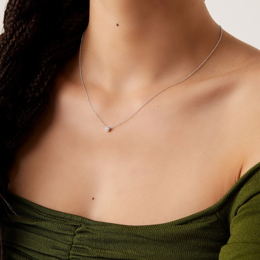 Colar Solitaire Diamond Prata