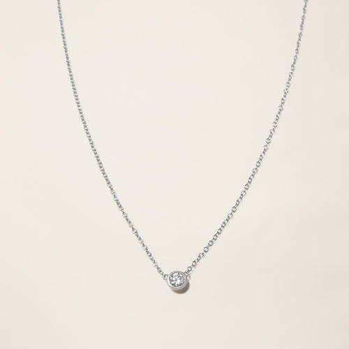 Colar Solitaire Diamond Prata