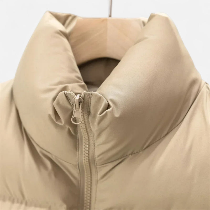 Colete de Inverno Elegante com Cintura Alta para Mulheres