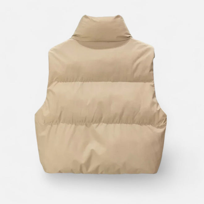 Colete de Inverno Elegante com Cintura Alta para Mulheres