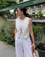 Colete feminino Branco com botões