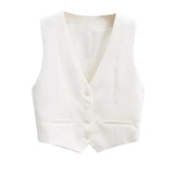 Colete feminino Branco com botões