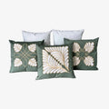 Conjunto com 5 Capas de Almofada Bordadas 45x45cm Verde
