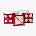 Conjunto com 5 Capas de Almofada Bordadas 45x45cm Vermelho