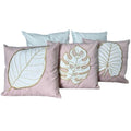 Conjunto com 5 Capas de Almofada Bordadas no Estilo Boho Chic Rosa e bege