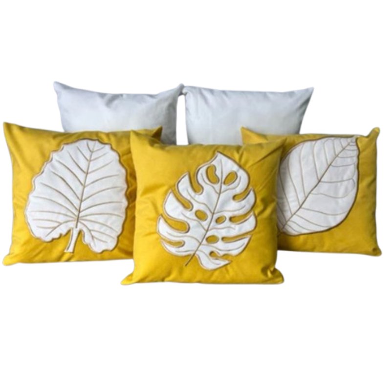 Conjunto com 5 Capas de Almofada Bordadas no Estilo Boho Chic