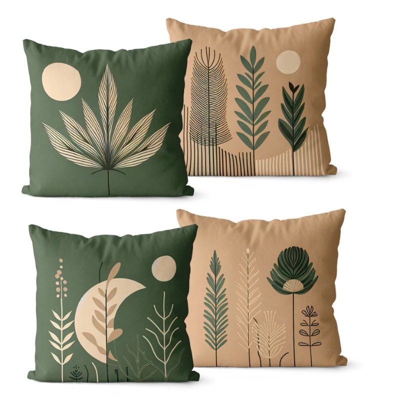 Conjunto de 4 Capas de Almofadas Decorativas em Estilo Contemporâneo
