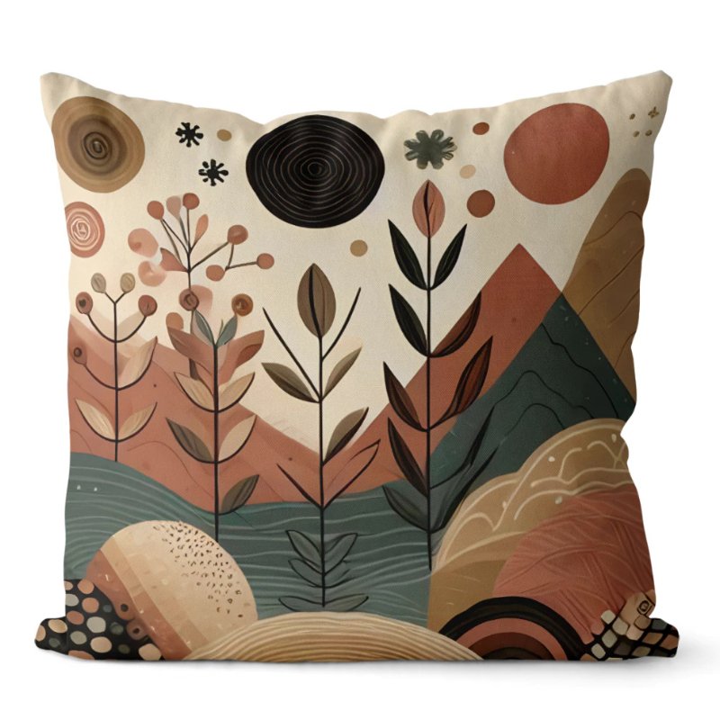 Conjunto de 4 Capas de Almofadas Decorativas em Tons Terrosos