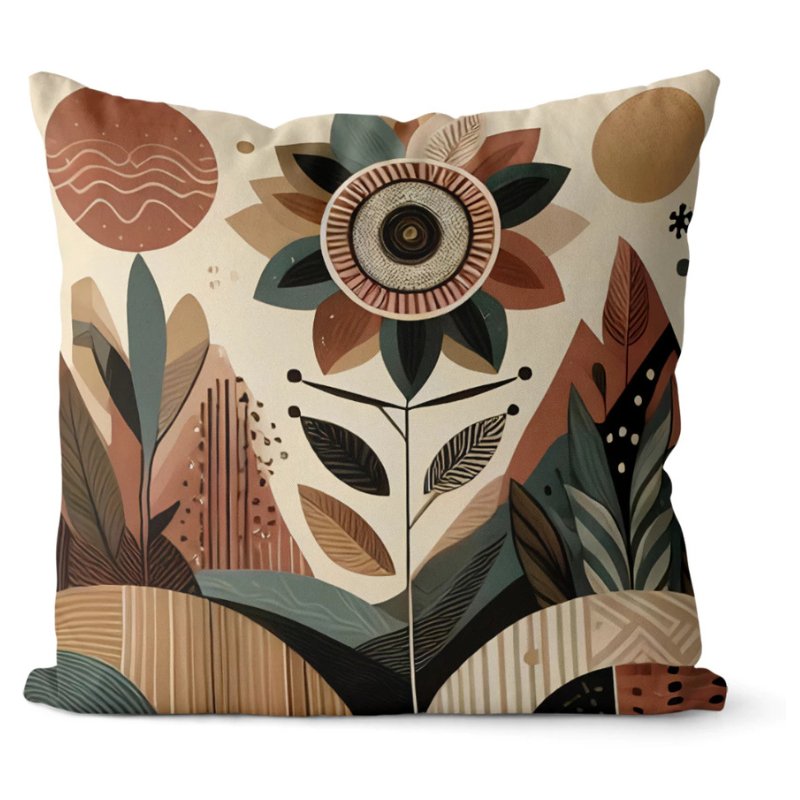 Conjunto de 4 Capas de Almofadas Decorativas em Tons Terrosos