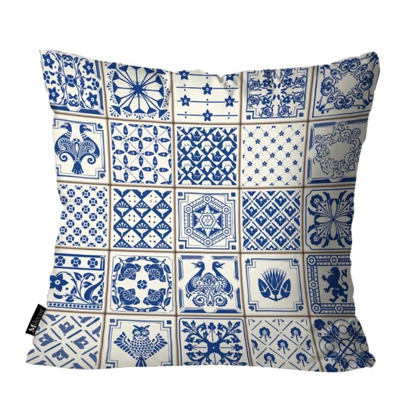 Conjunto de 4 Capas de Almofadas Portuguesas na Cor Azul