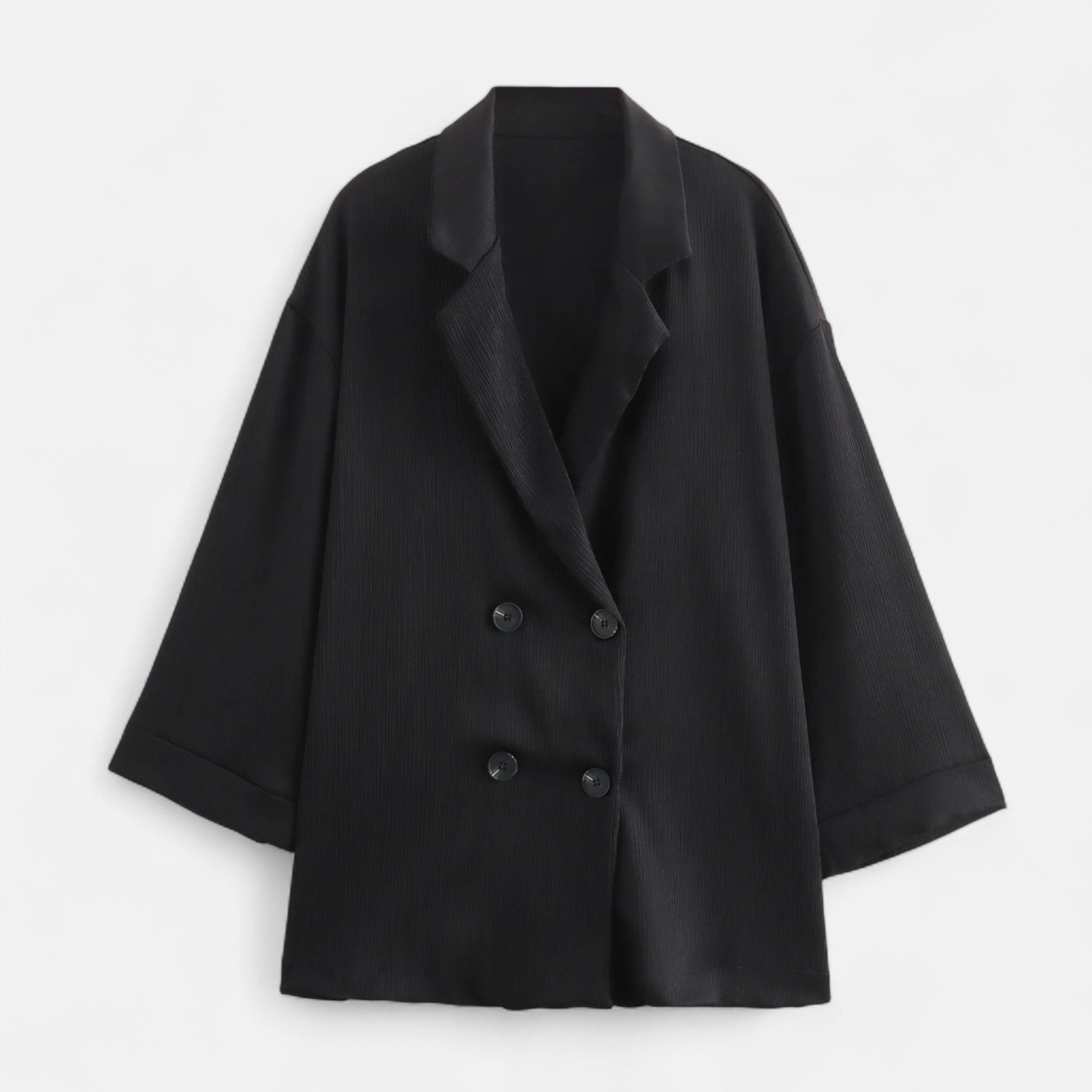 Conjunto de Blazer e Calças Amassadas Feminino – Elegância Escultural para o Outono