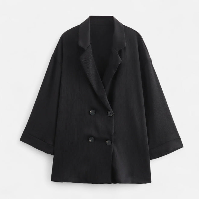 Conjunto de Blazer e Calças Amassadas Feminino – Elegância Escultural para o Outono