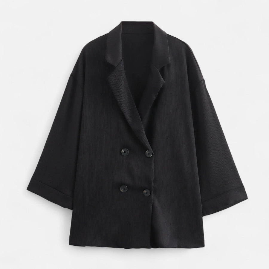 Conjunto de Blazer e Calças Amassadas Feminino – Elegância Escultural para o Outono