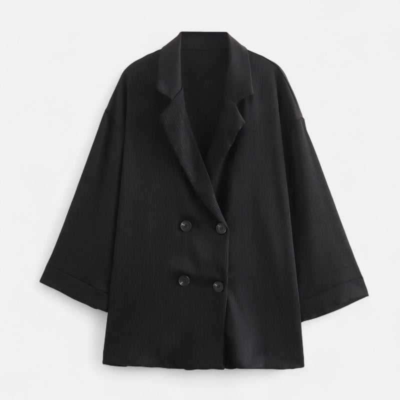 Conjunto de Blazer e Calças Amassadas Feminino – Elegância Escultural para o Outono