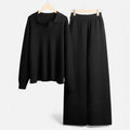 Conjunto de Lounge em Toque de Cashmere para Mulheres com Elegante Detalhe em Tricô Preto