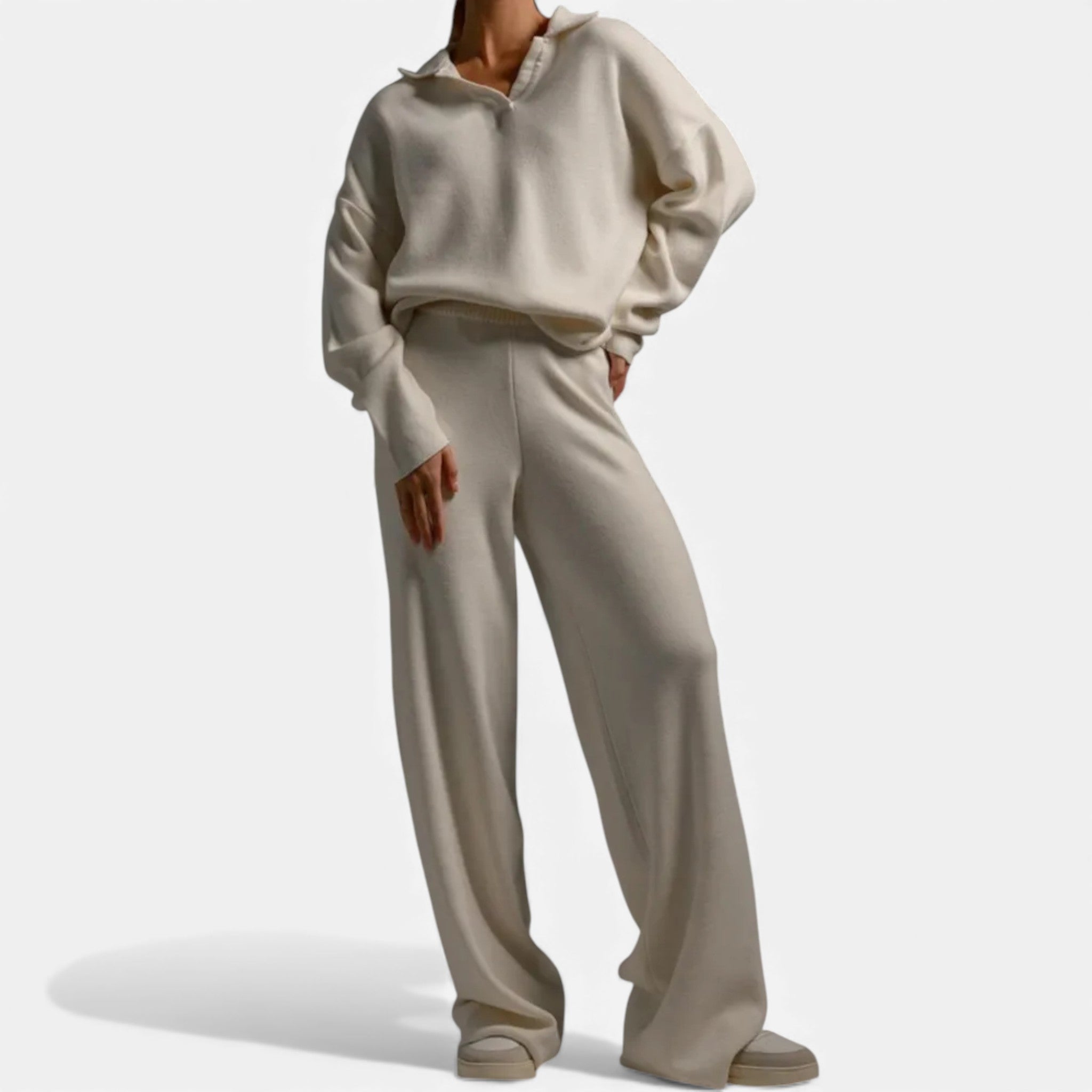 Conjunto de Lounge em Toque de Cashmere para Mulheres com Elegante Detalhe em Tricô