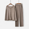 Conjunto de Loungewear de Dois Peças para Mulheres com Toque de Cashmere Caqui Tamanho Único