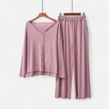 Conjunto de Loungewear de Dois Peças para Mulheres com Toque de Cashmere Roxo Claro Tamanho Único