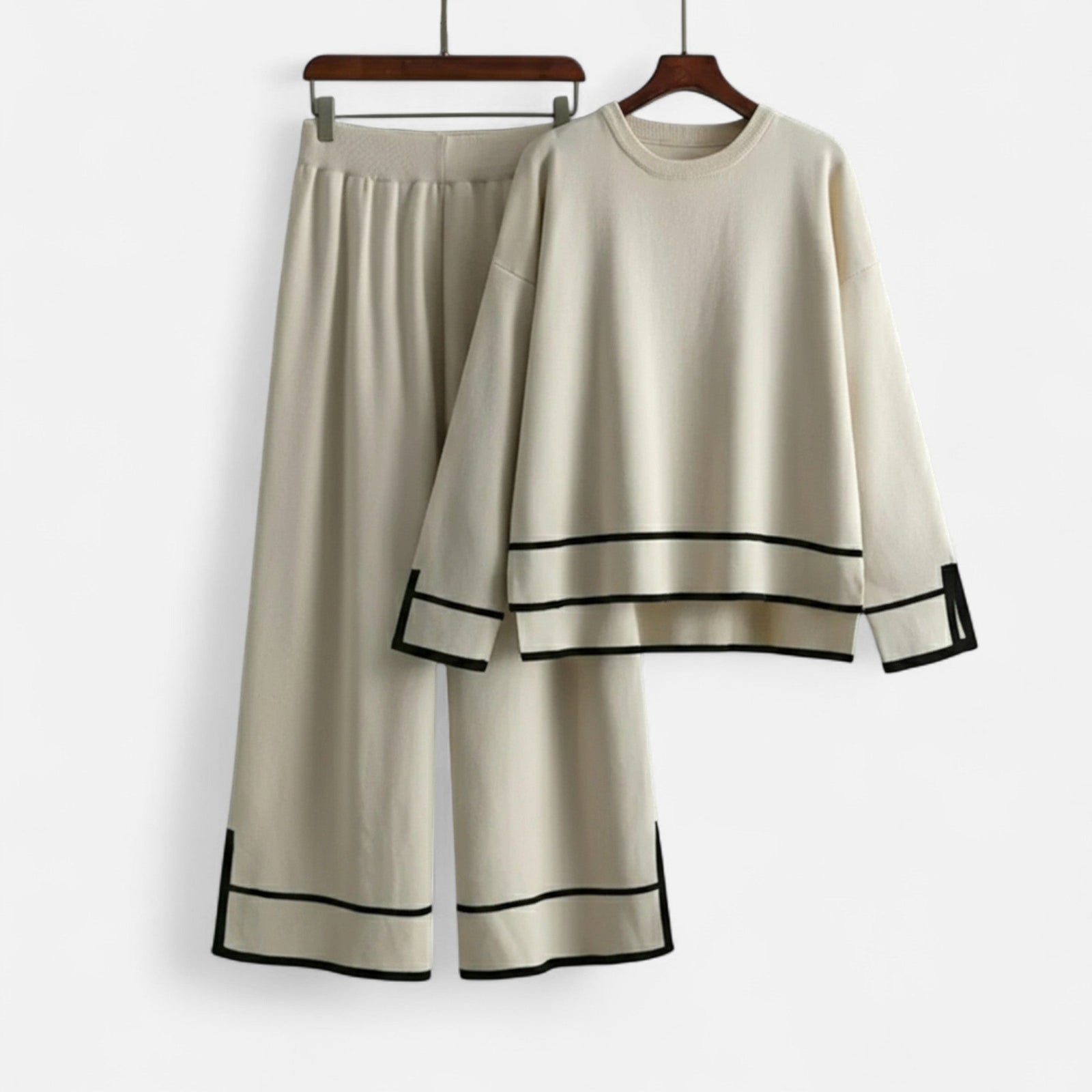 Conjunto de Malha Feminino em Dois Peças – Elegância Inverno Sem Esforço
