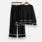 Conjunto de Malha Feminino em Dois Peças – Elegância Inverno Sem Esforço Preto Tamanho único