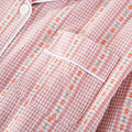 Conjunto de Pijama de Algodão Puro com Estilo Cardigã para Mulheres