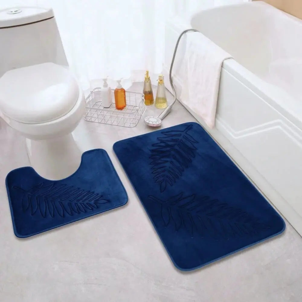 Conjunto de Tapetes para Banho Velour Leaf Comfort • Super Macios e Absorventes