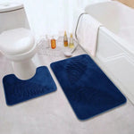Conjunto de Tapetes para Banho Velour Leaf Comfort • Super Macios e Absorventes Oásis da Meia-Noite