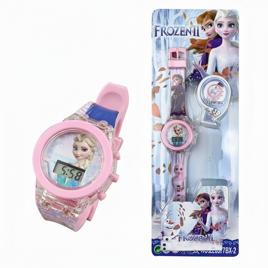 Relógio Infantil Frozen Para Menina Impermeável Digital