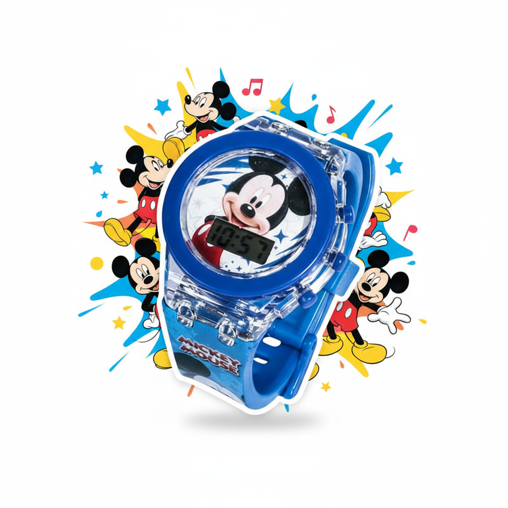 Relógio Infantil Mickey para menino impermeável digital