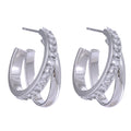 Yhpup Fashion Stainless Steel Geometric Stud Earrings Delicate Bling Cubic Zirconia Jewelry joyería acero inoxidable mujer Gift
