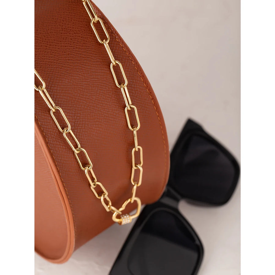 Colar Choker Feminino Coração com Zircônia em Aço Inoxidável