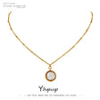 Colar Choker Feminino Geométrico com Pérola em Aço Inoxidável