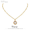 Colar Choker Feminino Geométrico com Pérola em Aço Inoxidável