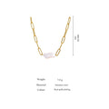 Yhpup Stainless Steel Natural Pearl Pendant Necklace Metal Chain High Quality Jewelry Gold Color Collar for Women Girls Gift