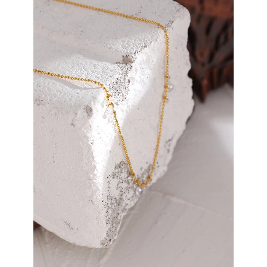 Colar Feminino Gota com Zircônia em Aço Inoxidável 3