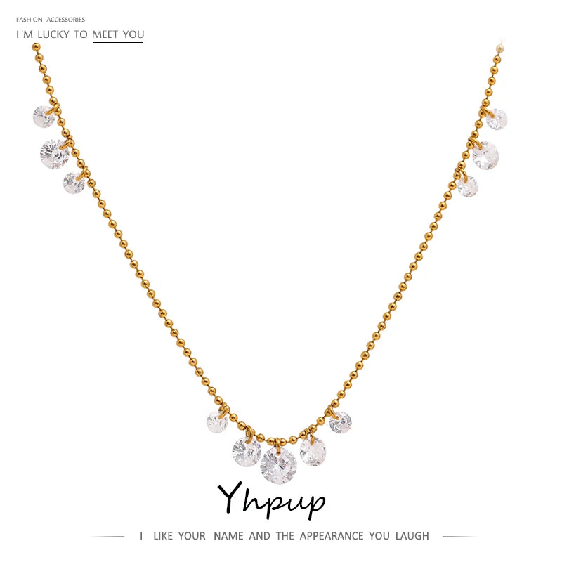 Colar Feminino Gota com Zircônia em Aço Inoxidável 3