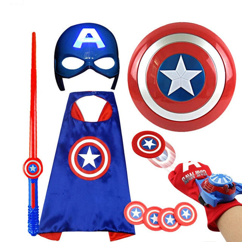 Kit Infantil Completo Capitão América 4 acessórios + uma capa 110CM