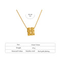 Yhpup Lucky Chinese Character Pendant Necklace Stainless Steel Accessories Statement Collar Trendy Jewelry Waterproof Gift New