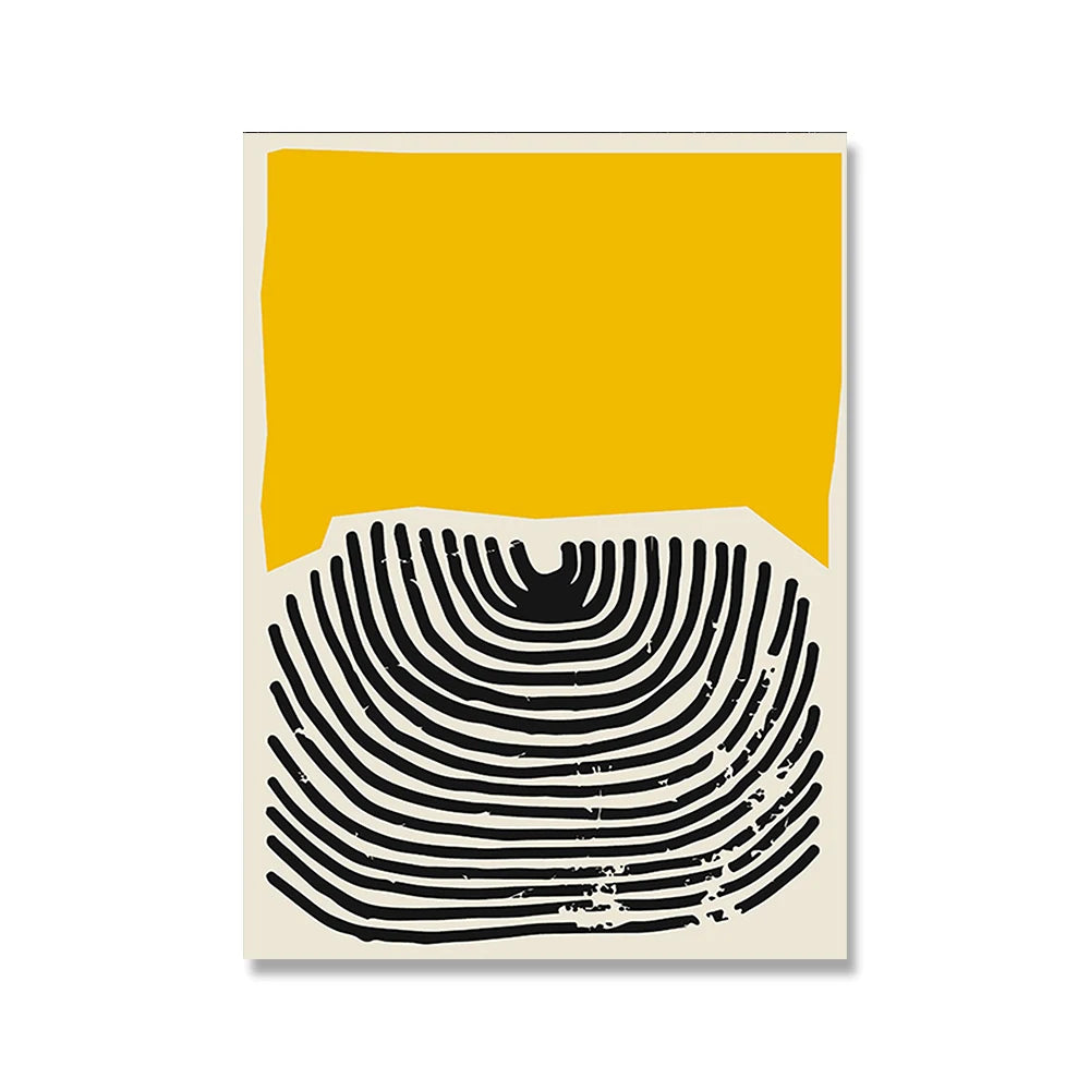 Pintura Moderna Abstrata Decoração Yellow