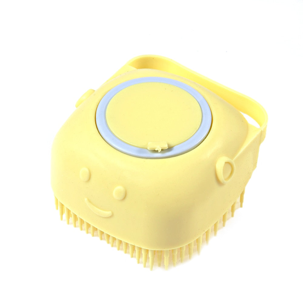 PupFat | Escova de banho de silicone para cachorros e gatos Amarelo
