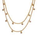 Colar Feminino de Camadas Gota com Zircônia em Aço Inoxidável Colar