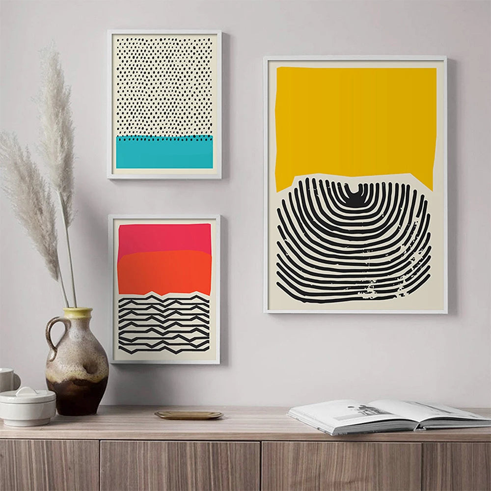 Pintura Moderna Abstrata Decoração Yellow